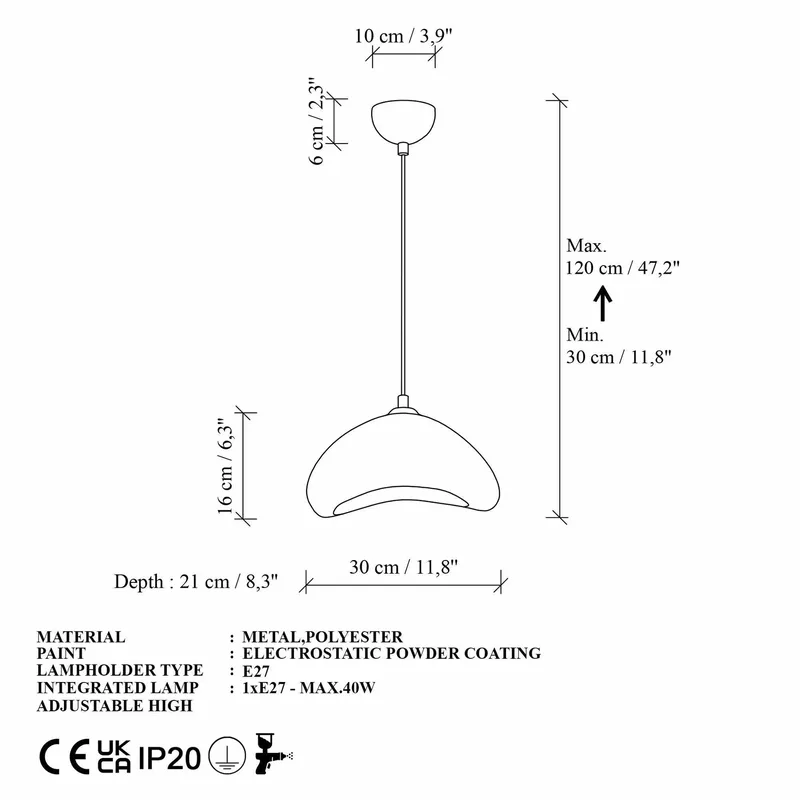Dasina riippuvalaisin - Valaistus - Sisävalaistus & lamput - Erikoisvalaisin - Riisipaperivalaisin