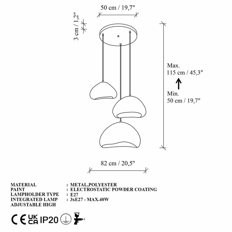 Kaolins riippuvalaisin - Valaistus - Sisävalaistus & lamput - Erikoisvalaisin - Riisipaperivalaisin