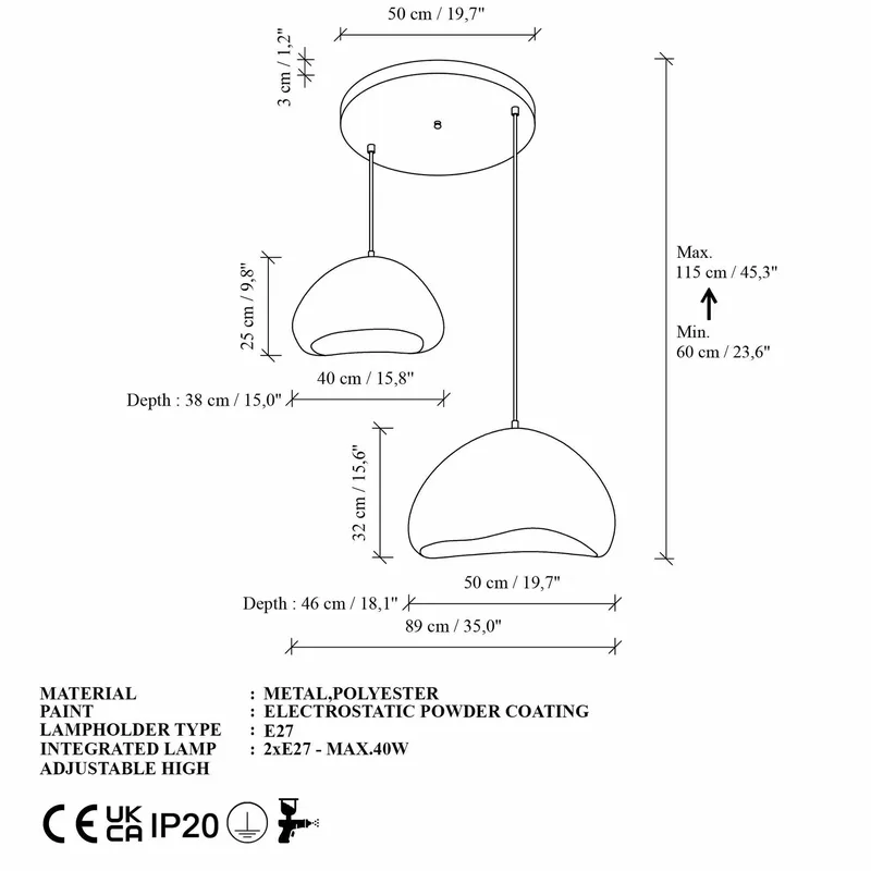 Kaolins riippuvalaisin - Valaistus - Sisävalaistus & lamput - Erikoisvalaisin - Riisipaperivalaisin