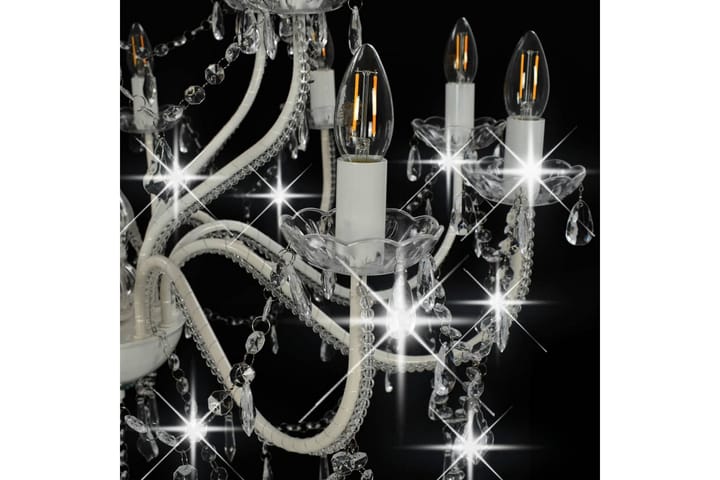 Kattokruunu 2-tasoinen valkoinen 15 x E14 polttimot - Valkoinen - Kattovalaisin
 - Lightbox - PH lamppu - Kristallikruunut & kattokruunut - Verkkovalaisin - Kaarivalaisin - Olohuoneen valaisin - Tiffanylamppu - Riisipaperivalaisin
