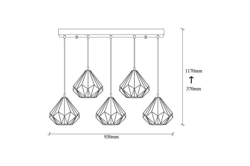Kattokruunu Almasi Five Musta - Musta - Valaistus - Sisävalaistus & lamput - Erikoisvalaisin - Riisipaperivalaisin