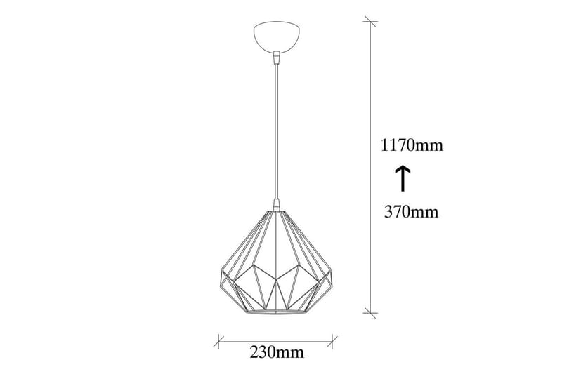 Kattokruunu Almasi Single Musta - Musta - Valaistus - Sisävalaistus & lamput - Erikoisvalaisin - Riisipaperivalaisin