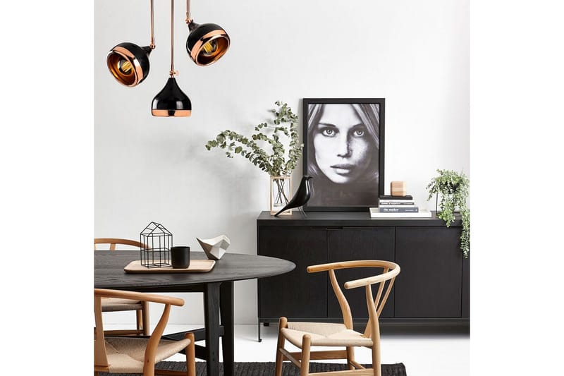 Kattokruunu Beloulfield Musta / Kupari - Kupari/Musta - Valaistus - Sisävalaistus & lamput - Erikoisvalaisin - Riisipaperivalaisin