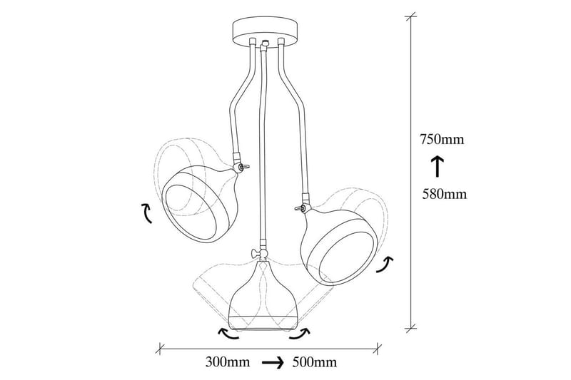 Kattokruunu Beloulfield Musta / Kupari - Kupari/Musta - Valaistus - Sisävalaistus & lamput - Erikoisvalaisin - Riisipaperivalaisin