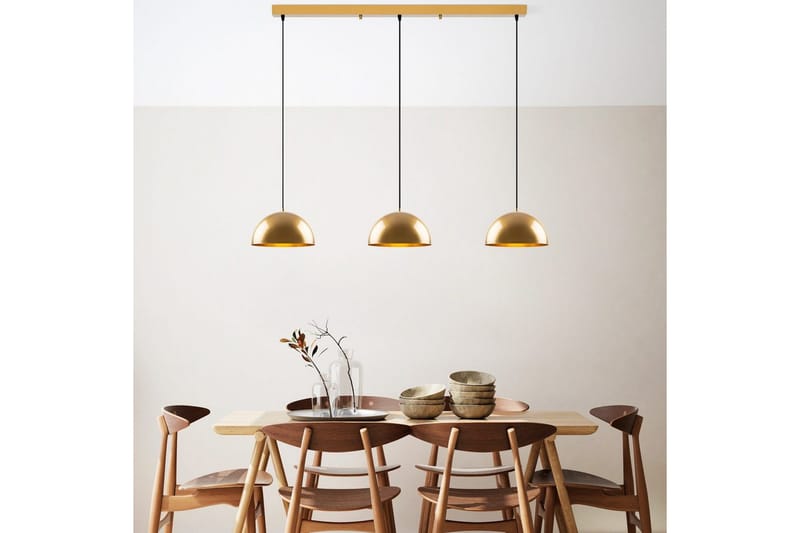 Kattokruunu Brena Kulta Kolme Kantaa - 140 x 30 x 111 cm - Valaistus - Sisävalaistus & lamput - Erikoisvalaisin - Riisipaperivalaisin