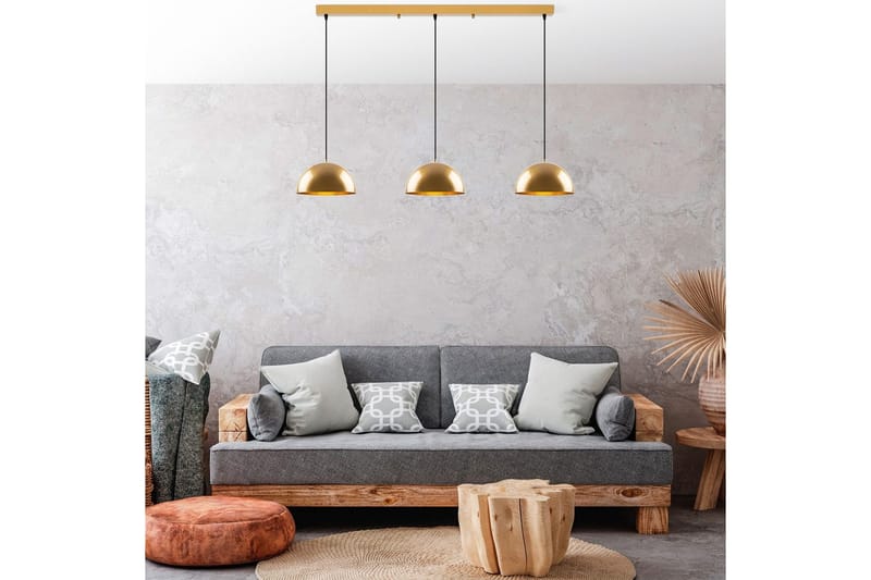 Kattokruunu Brena Kulta Kolme Kantaa - 140 x 30 x 111 cm - Valaistus - Sisävalaistus & lamput - Erikoisvalaisin - Riisipaperivalaisin