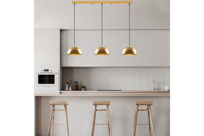 Kattokruunu Brena Kulta Kolme Kantaa - 140 x 30 x 111 cm - Valaistus - Sisävalaistus & lamput - Erikoisvalaisin - Riisipaperivalaisin