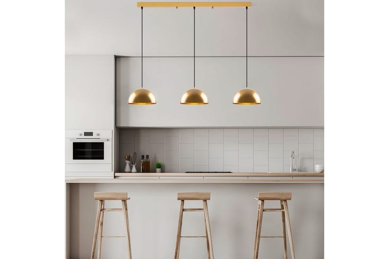 Kattokruunu Brena Kulta Kolme Kantaa - 140 x 30 x 111 cm - Valaistus - Sisävalaistus & lamput - Erikoisvalaisin - Riisipaperivalaisin