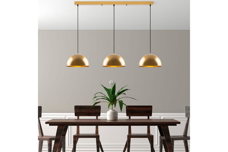 Kattokruunu Brena Kulta Kolme Kantaa - 145 x 40 x 116 cm - Valaistus - Sisävalaistus & lamput - Erikoisvalaisin - Riisipaperivalaisin