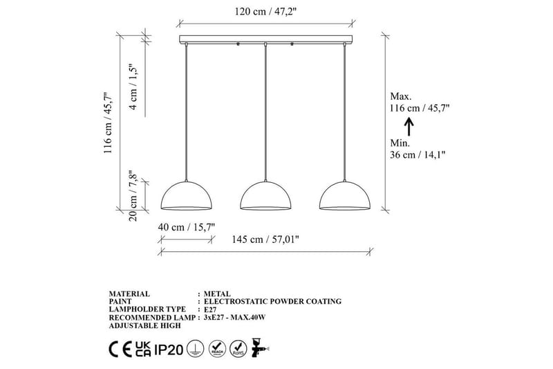 Kattokruunu Brena Kulta Kolme Kantaa - 145 x 40 x 116 cm - Valaistus - Sisävalaistus & lamput - Erikoisvalaisin - Riisipaperivalaisin