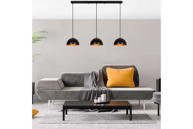 Kattokruunu Brena Musta Kolme Kantaa - 140 x 30 x 111 cm - Valaistus - Sisävalaistus & lamput - Erikoisvalaisin - Riisipaperivalaisin