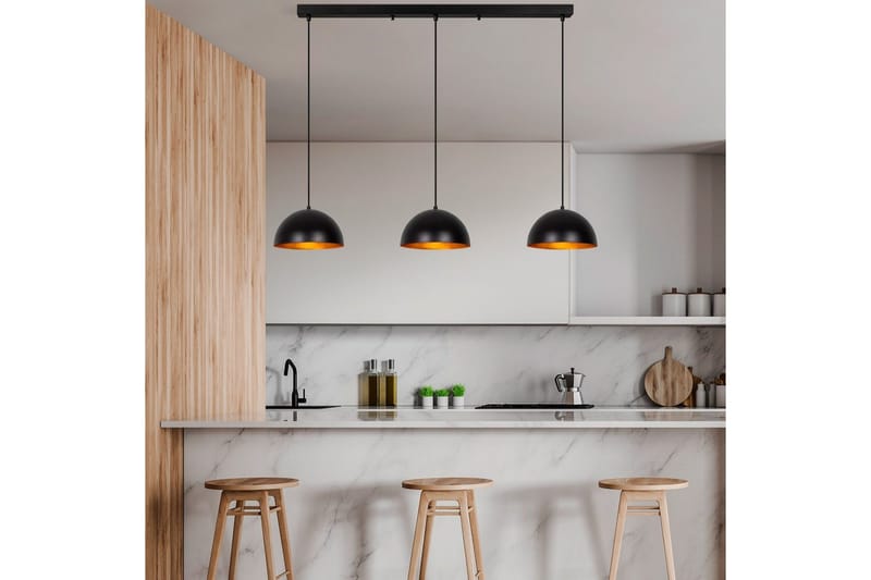 Kattokruunu Brena Musta Kolme Kantaa - 140 x 30 x 111 cm - Valaistus - Sisävalaistus & lamput - Erikoisvalaisin - Riisipaperivalaisin