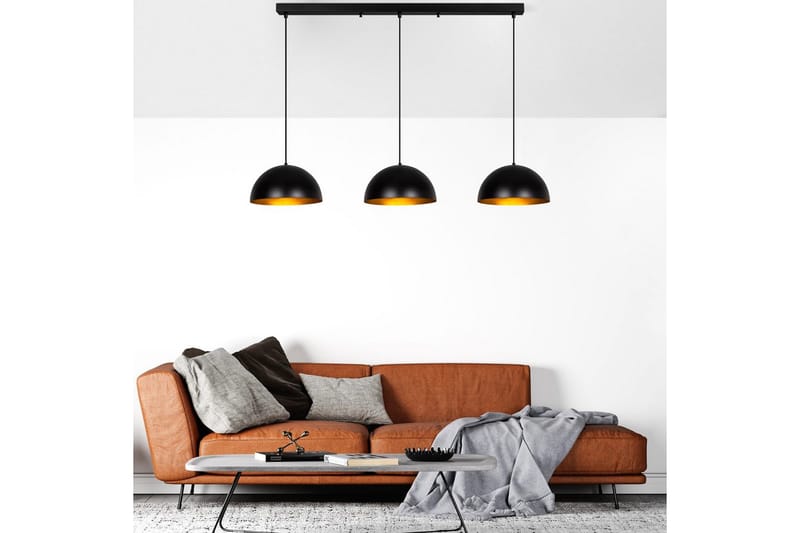 Kattokruunu Brena Musta Kolme Kantaa - 145 x 40 x 116 cm - Valaistus - Sisävalaistus & lamput - Erikoisvalaisin - Riisipaperivalaisin