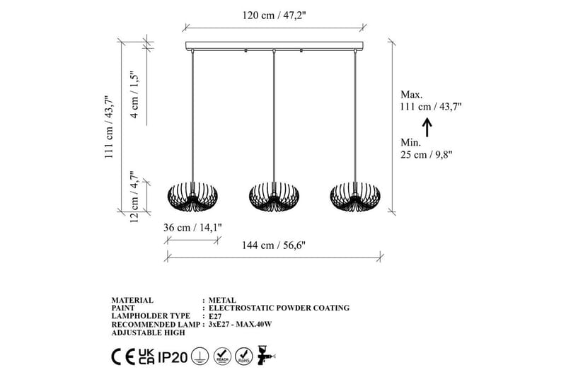 Kattokruunu Dorinburg Kulta - Kulta - Valaistus - Sisävalaistus & lamput - Erikoisvalaisin - Riisipaperivalaisin
