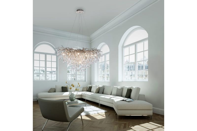 Kattokruunu Icicle - 50x250x100 cm, Teräs - Valaistus - Sisävalaistus & lamput - Erikoisvalaisin - Riisipaperivalaisin