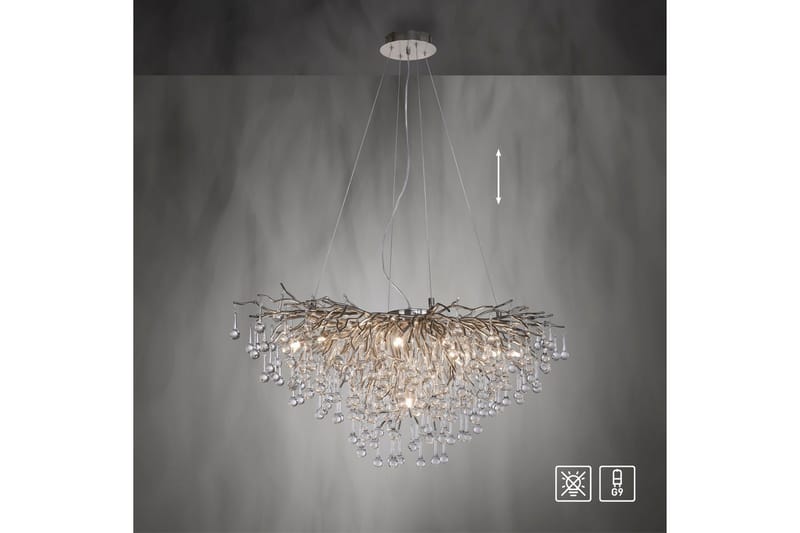 Kattokruunu Icicle - 50x250x100 cm, Teräs - Valaistus - Sisävalaistus & lamput - Erikoisvalaisin - Riisipaperivalaisin