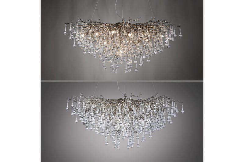 Kattokruunu Icicle - 50x250x100 cm, Teräs - Valaistus - Sisävalaistus & lamput - Erikoisvalaisin - Riisipaperivalaisin