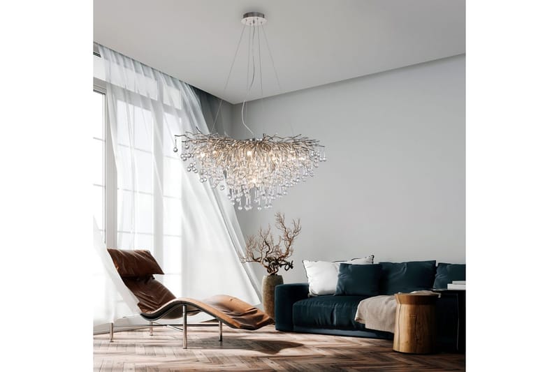 Kattokruunu Icicle - 50x250x100 cm, Teräs - Valaistus - Sisävalaistus & lamput - Erikoisvalaisin - Riisipaperivalaisin