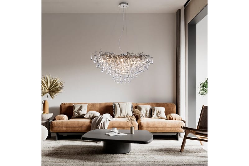 Kattokruunu Icicle - 50x250x100 cm, Teräs - Valaistus - Sisävalaistus & lamput - Erikoisvalaisin - Riisipaperivalaisin