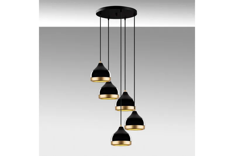 Kattokruunu Soodni Viisi Ympyrää Musta - Musta - Valaistus - Sisävalaistus & lamput - Erikoisvalaisin - Riisipaperivalaisin