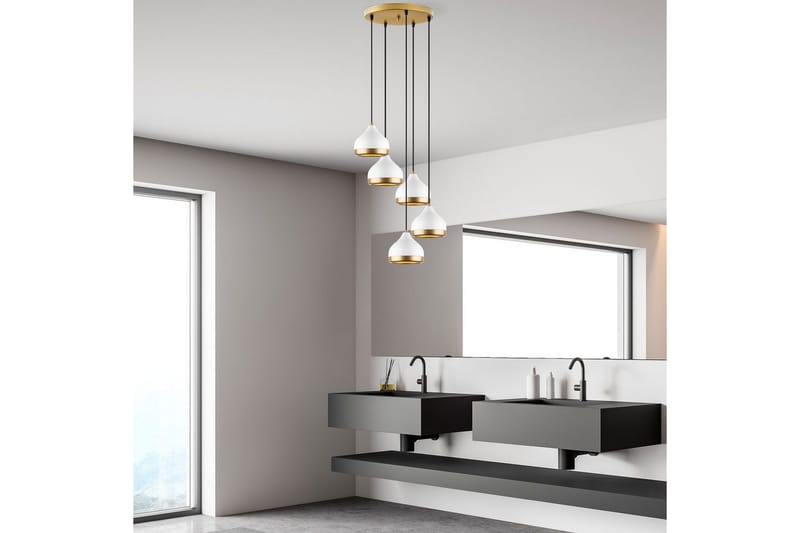 Kattokruunu Soodni Viisi Ympyrää Valkoinen - Valkoinen - Valaistus - Sisävalaistus & lamput - Erikoisvalaisin - Riisipaperivalaisin