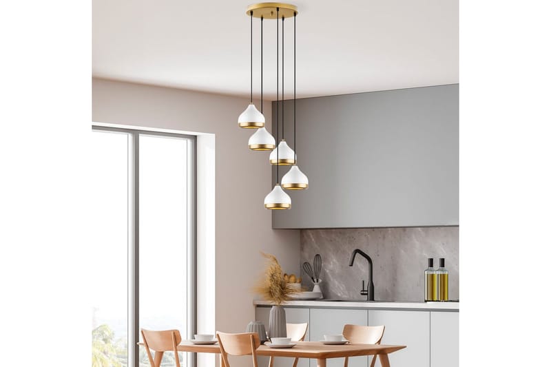 Kattokruunu Soodni Viisi Ympyrää Valkoinen - Valkoinen - Valaistus - Sisävalaistus & lamput - Erikoisvalaisin - Riisipaperivalaisin