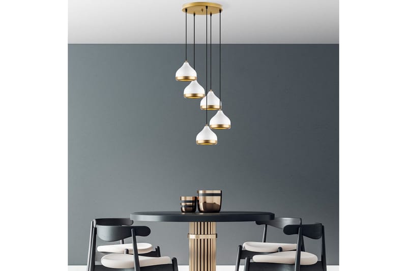 Kattokruunu Soodni Viisi Ympyrää Valkoinen - Valkoinen - Valaistus - Sisävalaistus & lamput - Erikoisvalaisin - Riisipaperivalaisin