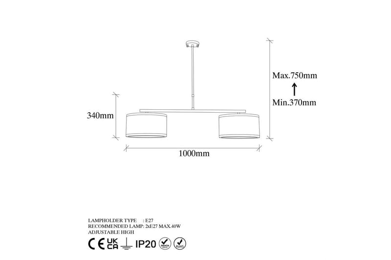 Kattokruunu Talra Two Vintage - Kulta - Valaistus - Sisävalaistus & lamput - Erikoisvalaisin - Riisipaperivalaisin