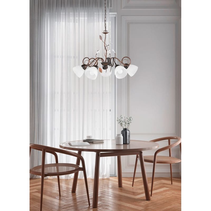 Kattokruunu Traditio - 5 lamppua, 5-osainen - Valaistus - Sisävalaistus & lamput - Erikoisvalaisin - Riisipaperivalaisin