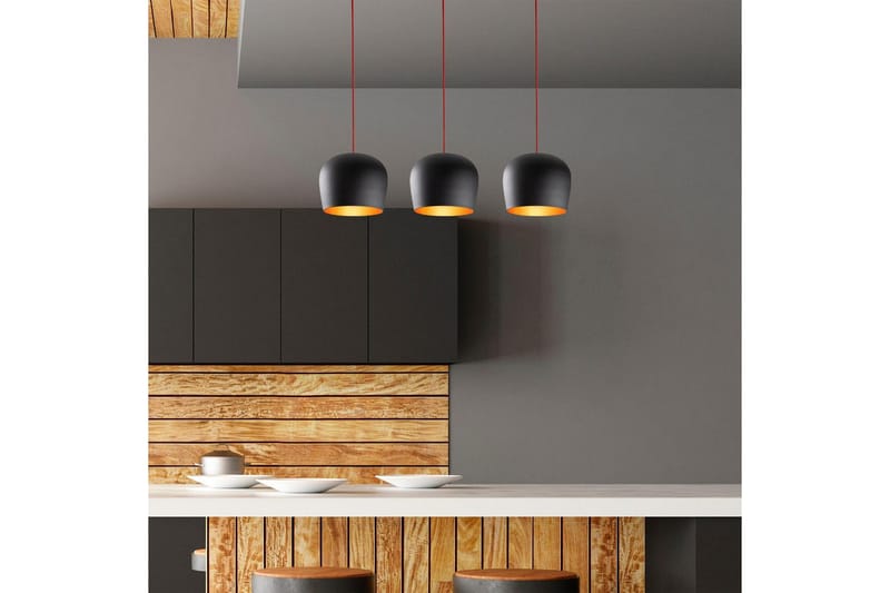 Kattokruunu Zana Musta / Punainen Vaakasuora Kolme - Punainen/Musta - Valaistus - Sisävalaistus & lamput - Erikoisvalaisin - Riisipaperivalaisin