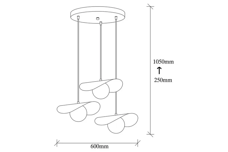 Kattokruunu Pelyn Musta Kolme Pistoketta - Musta - Valaistus - Sisävalaistus & lamput - Erikoisvalaisin - Riisipaperivalaisin