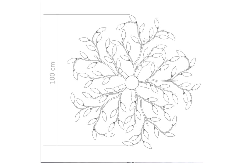 Kattovalaisin akryylikristalleilla lehdet 5xE14-polttimoa - Tiffanylamppu - Olohuoneen valaisin - Plafondit - Kattovalaisin