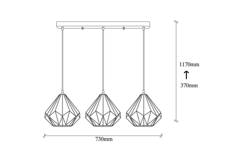 Kattovalaisin Almasi Three Musta - Musta - Valaistus - Sisävalaistus & lamput - Erikoisvalaisin - Riisipaperivalaisin