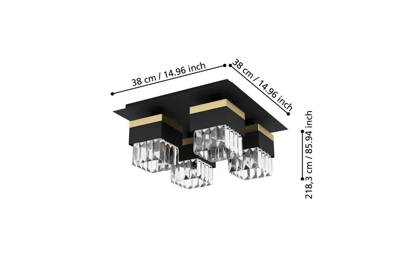 Kattovalaisin Eglo Barrancas - Musta/Kulta - Valaistus - Sisävalaistus & lamput - Erikoisvalaisin - Riisipaperivalaisin