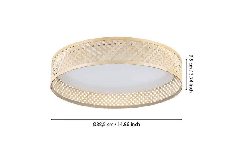 Kattovalaisin Eglo Luppineria Ø380 mm valkoinen ruskea - Valkoinen/Ruskea - Valaistus - Sisävalaistus & lamput - Erikoisvalaisin - Tiffanylamppu