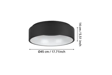Kattovalaisin Eglo Marghera 45 cm, Musta - 45 cm, Musta - Valaistus - Sisävalaistus & lamput - Olohuoneen valaisin
