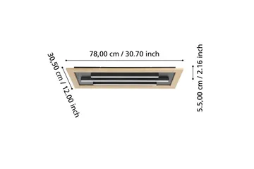 Kattovalaisin Eglo Tirrenara 780x305 mm - Musta/Ruskea - Valaistus - Sisävalaistus & lamput - Olohuoneen valaisin