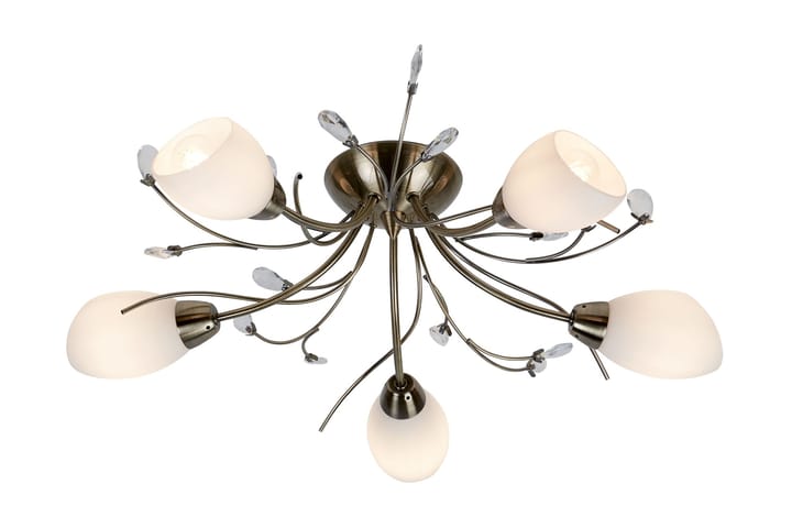 Kattovalaisin Gardenia 60 cm Himm 5 lamppua Antiikkimessinki - Searchlight - Kattovalaisin
 - Plafondit - Olohuoneen valaisin - Tiffanylamppu