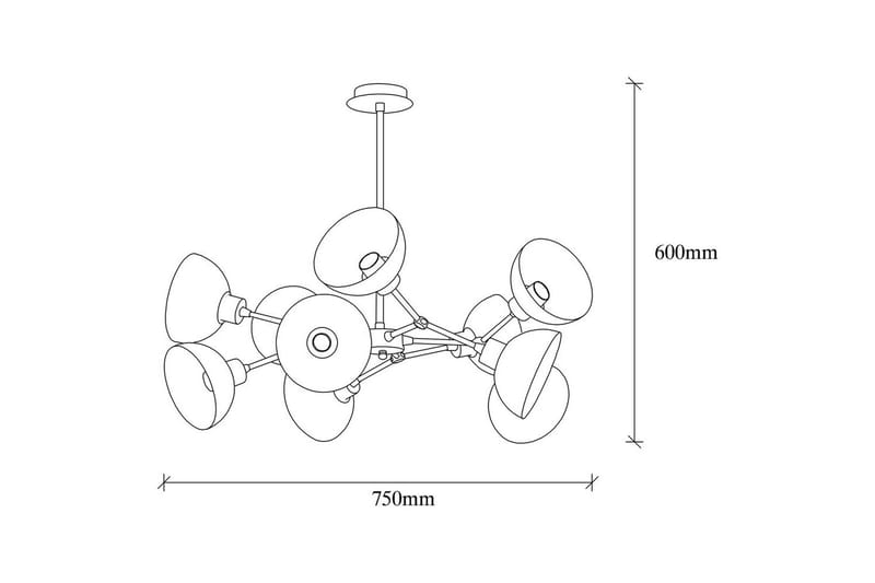 Kattovalaisin Ilmare Moonza Musta - Musta - Valaistus - Sisävalaistus & lamput - Erikoisvalaisin - Riisipaperivalaisin