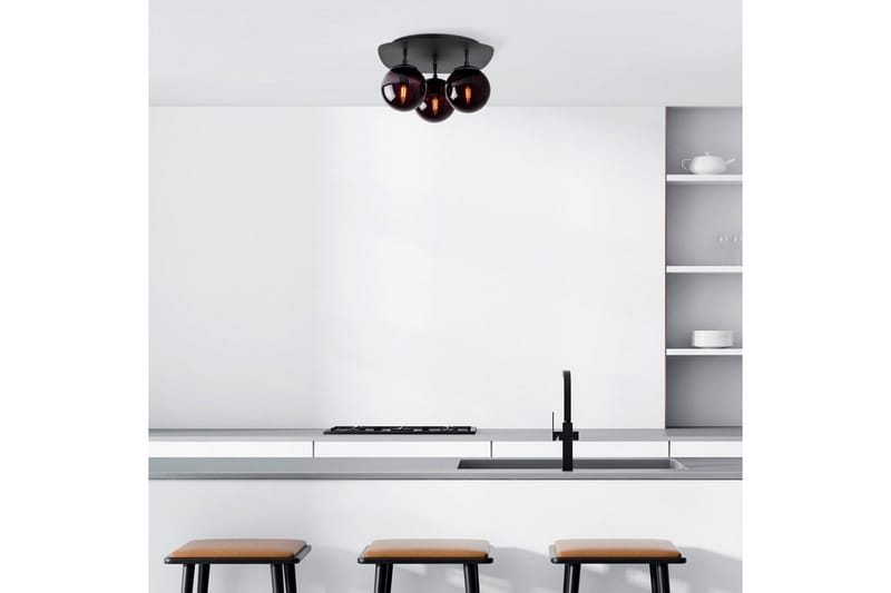 Kattovalaisin Kolminkertainen Kaivo Musta - Musta - Valaistus - Sisävalaistus & lamput - Erikoisvalaisin - Tiffanylamppu