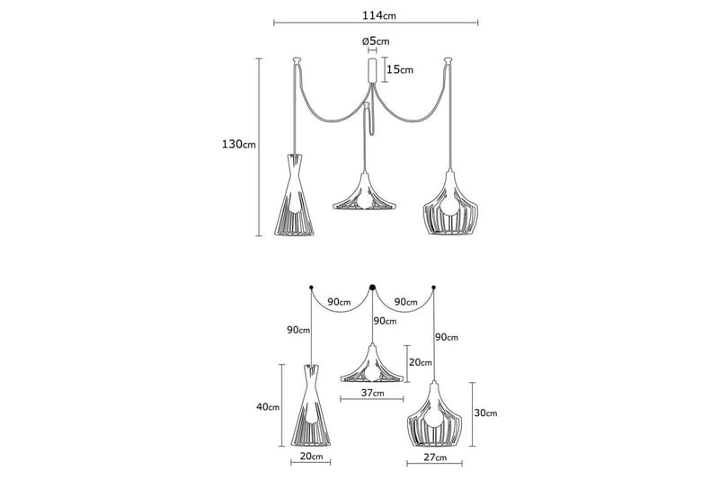 Kattovalaisin Mesopotamia Kulta - Kulta - Valaistus - Sisävalaistus & lamput - Erikoisvalaisin - Riisipaperivalaisin