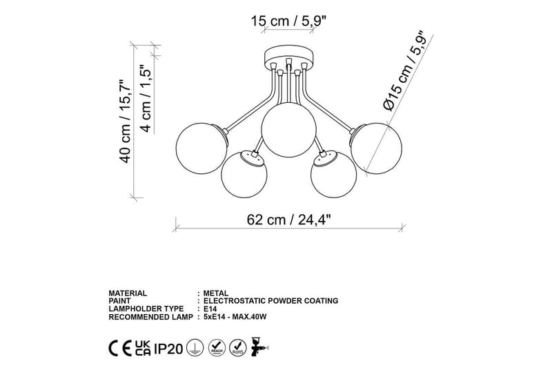 Kattovalaisin Orion Kulta - Kulta - Valaistus - Sisävalaistus & lamput - Erikoisvalaisin - Tiffanylamppu