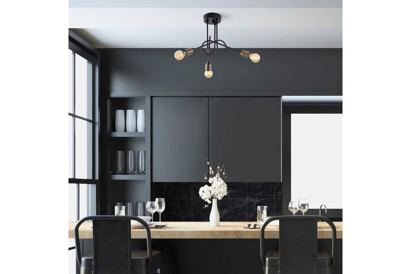 Kattovalaisin Ranju Musta / Antiikkinen Kolme pistorasiaa - Kolme pistorasiaa - Valaistus - Sisävalaistus & lamput - Erikoisvalaisin - Riisipaperivalaisin