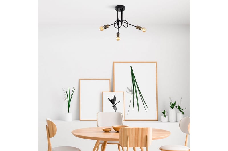 Kattovalaisin Ranju Musta / Antiikkinen Kolme pistorasiaa - Kolme pistorasiaa - Valaistus - Sisävalaistus & lamput - Erikoisvalaisin - Riisipaperivalaisin