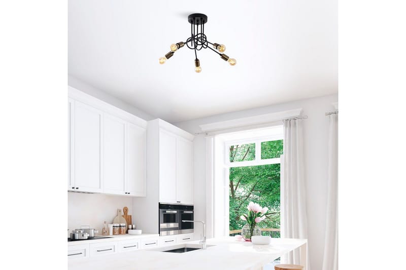 Kattovalaisin Ranju Musta / Antiikkinen Viisi Pistoketta - Viisi Pistoketta - Valaistus - Sisävalaistus & lamput - Erikoisvalaisin - Riisipaperivalaisin