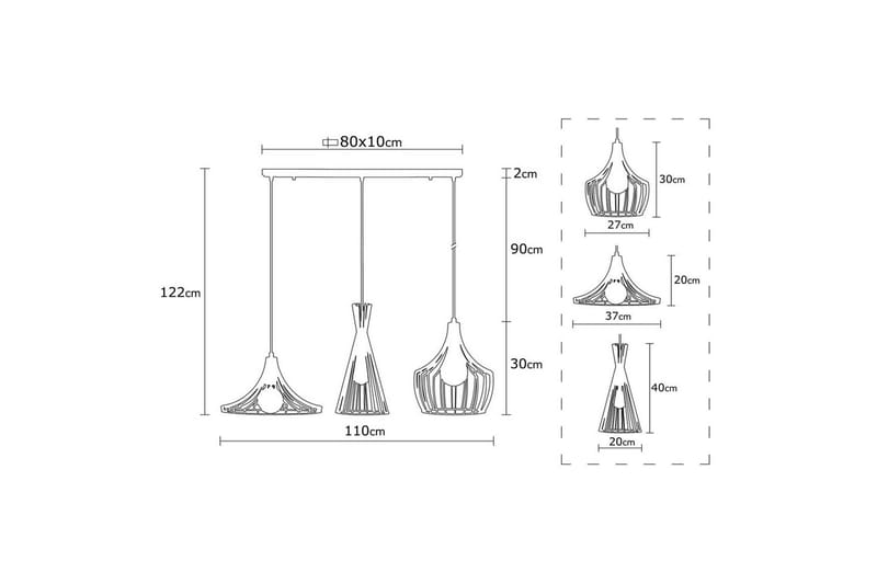 Kattovalaisin Renla Kupari - Kupari - Valaistus - Sisävalaistus & lamput - Erikoisvalaisin - Riisipaperivalaisin