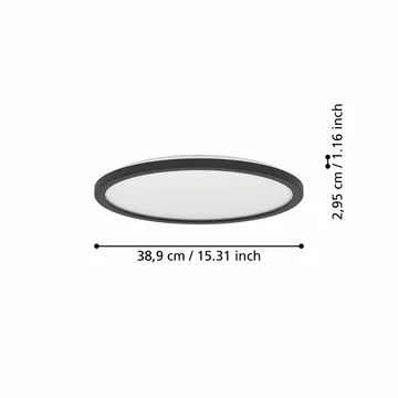 Kattovalaisin Rovito Musta - 38,9 cm - Valaistus - Sisävalaistus & lamput - Erikoisvalaisin - Tiffanylamppu
