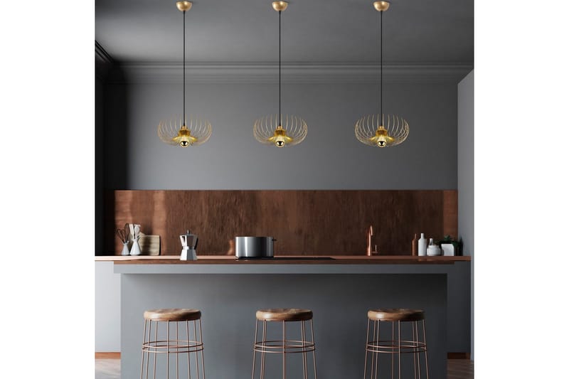 Kattovalaisin Sadortel Kulta - Kulta - Valaistus - Sisävalaistus & lamput - Erikoisvalaisin - Riisipaperivalaisin