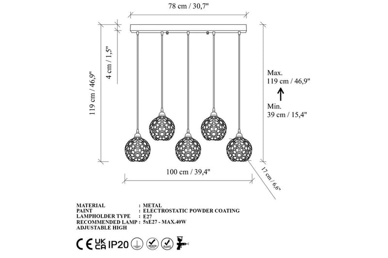 Kattovalaisin Silen Kolmoiskulta - Kulta - Valaistus - Sisävalaistus & lamput - Erikoisvalaisin - Riisipaperivalaisin