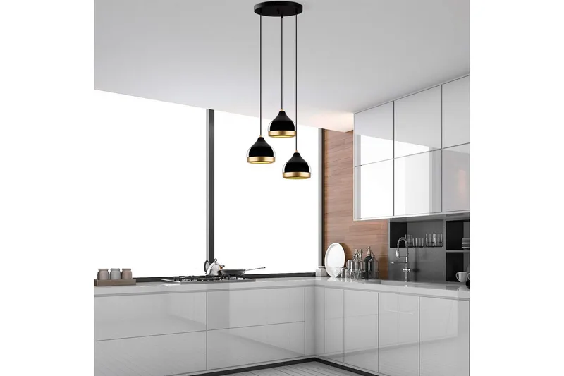 Kattovalaisin Soodni Kolme Ympyrää Musta - Musta - Valaistus - Sisävalaistus & lamput - Erikoisvalaisin - Riisipaperivalaisin